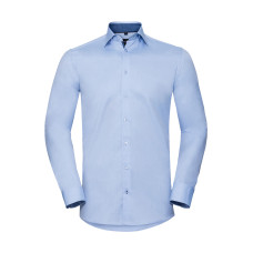 Tailored Contrast Herringbone Shirt LS