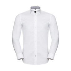 Tailored Contrast Herringbone Shirt LS