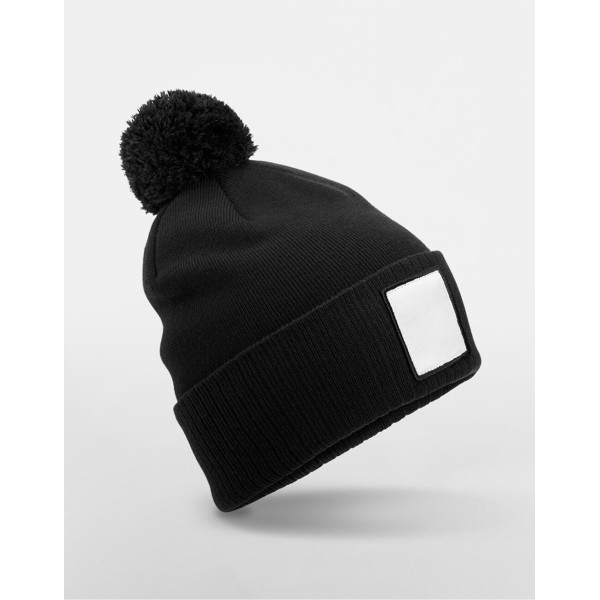 Appliqué Patch Pom Beanie