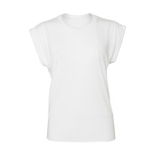 Women's Flowy Muscle Tee Rolled Cuff