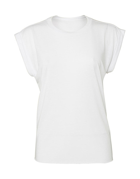 Women's Flowy Muscle Tee Rolled Cuff