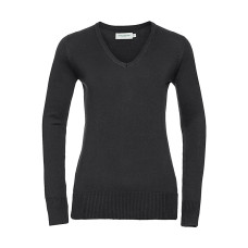 Ladies V-Neck Knitted Pullover