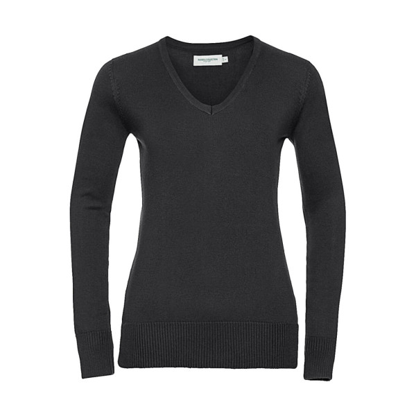 Ladies V-Neck Knitted Pullover
