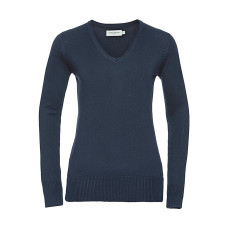 Ladies V-Neck Knitted Pullover