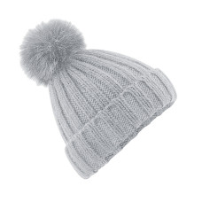 Verbier Fur Pop Pom Chunky Beanie