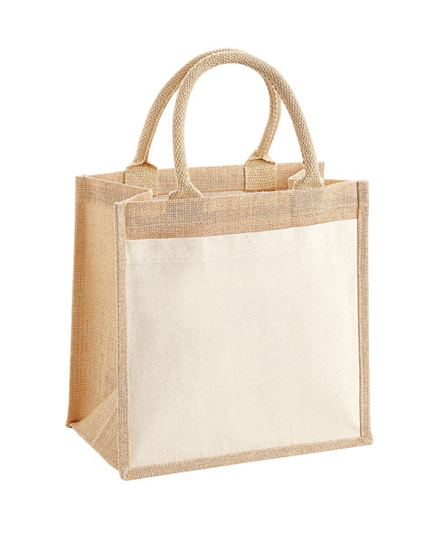Cotton Pocket Jute Midi Tote
