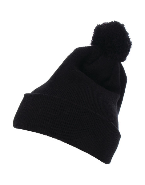 Cuffed Pom Pom Knit Beanie