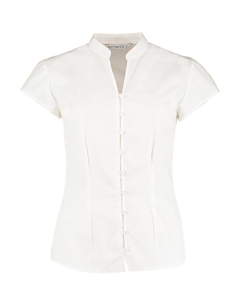 Women's Tailored Fit Mandarin Collar Blouse SSL