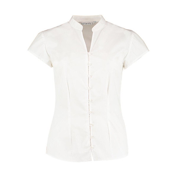 Women's Tailored Fit Mandarin Collar Blouse SSL