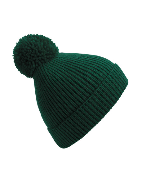 Engineered Knit Ribbed Pom Pom Beanie