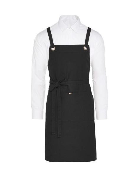 PROVENCE - Crossover Eyelets Bib Apron with Pocket