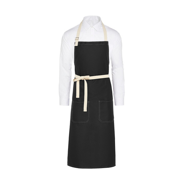 SANTORINI - Contrasted Bib Apron with Pocket